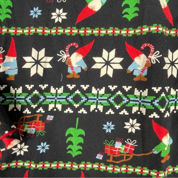 Hanna Anderson Christmas Gnome Sweet Gnome Cozy Flannel Button Up Pajama Top S - Picture 12 of 14
